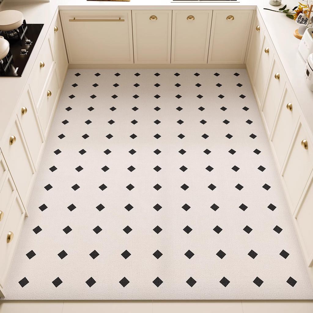 Kitchen Floor Mat Waterproof Oil-proof PVC Vinyl Rug Anti-fouling Non-slip Foot Mats Large Size Balcony Carpet Tapetes Alfombra
