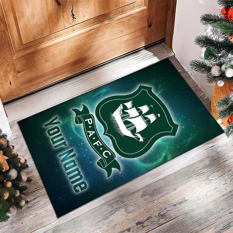 Plymouth Argyle FC Printed Crystal Velvet Rug Non‑Slip Crystal Velvet Carpet For Sofa Bedroom Indoor Home Decoration