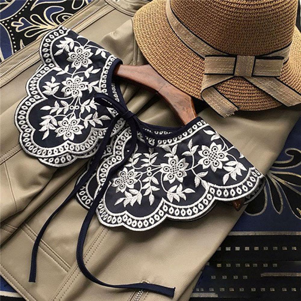 Women Lace Collar Fashionable Embroidered False Collar Detachable Lace Collar Detachable For Costume Casual Outfit Blouse
