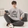 Pijama de Diseño Lindo de Moda para Hombre Otoño Invierno Forro Polar Coral Espesado Cálido Suave Masculino Polar Térmico Conjunto Ropa de Casa Juvenil