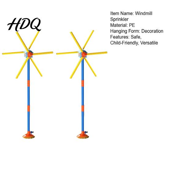 Summer Outdoor Fun Toy Windmill Sprinkler for Kids 360-degrees Spinning Water with 6 Blades And Splash Park 54 Nozzles Universal Hose Connection