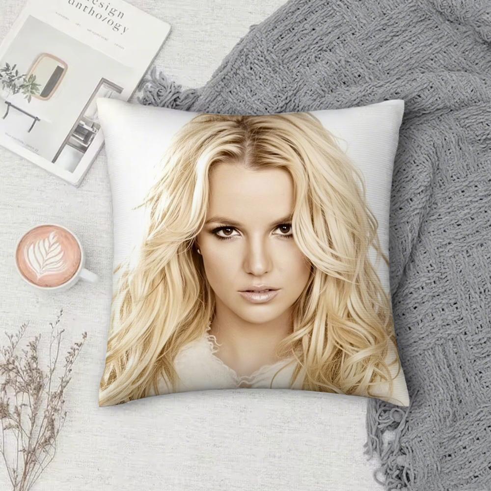 

Singer B-britney S-spears Pillow Case Square Double-Sided Printing Short Plush Sofa Cushion Cover Bedroom Bedside Pillow 12x12Inch