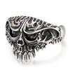 Titanium Steel Jewelry Skull Hollow Wide Open Bracelet Accessories 