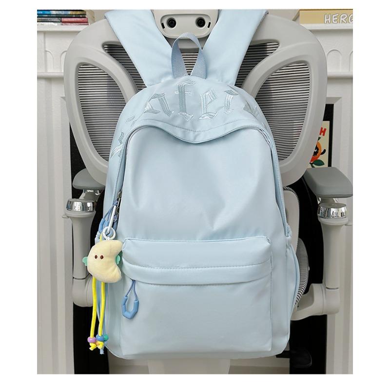 High-value letter embroidered schoolbag women's new large-capacity lightweight backpack student simple versatile backpack