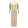 Women's Round Neck Twist Knit Maxi Dress