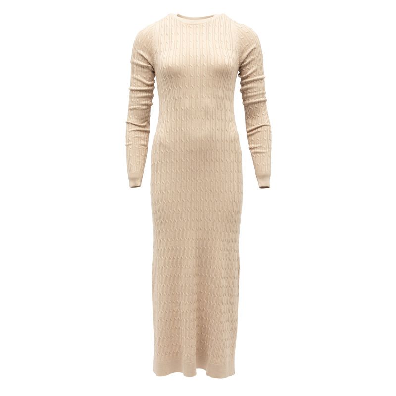 

Макси-платье из витой вязки с круглым вырезом Женское BILL TORNADE M