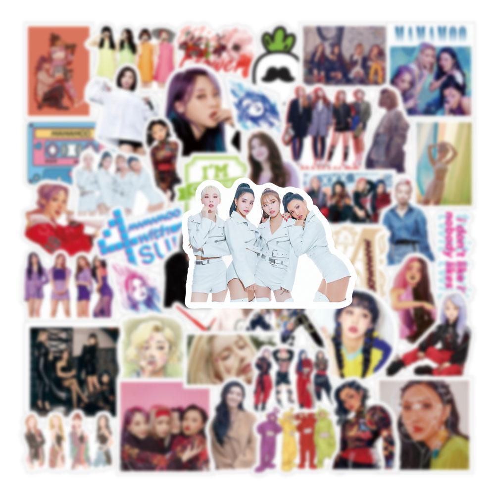 buy 30 50pcs set mamamoo cartoon korean girl group mix waterproof stickers for laptop diy phone case luggage skateboard helmet at affordable prices free shipping real reviews with photos joom
