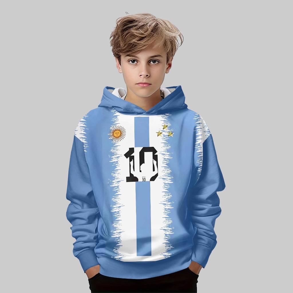 Autumn 3D Sports Themed Graphic Printed Hoodies Fashionable Casual Sports Long Sleeved Children's Boy Hooded Sweatshirts