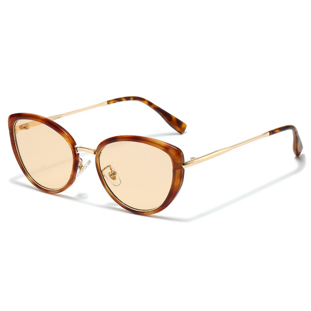 New cat eye fashion sunscreen metal sunglasses European and American retro personality trend high-end sunglasses