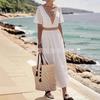 European and American women's clothing summer new lace elegant casual medium and long women's dress