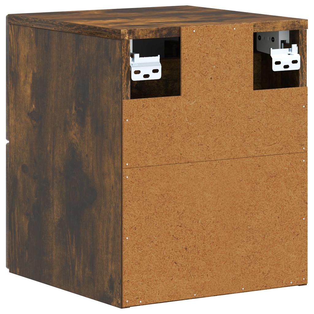 Wall Mounted Nightstand Smoked Oak 33 x 34.5 x 40 cm