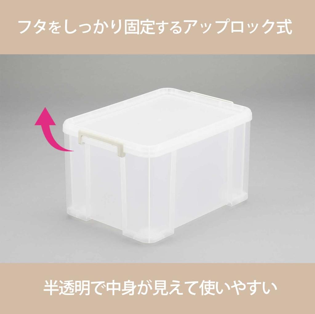 Sanka Storage Box with Lid and Casters Container Tracks 54 L Clear X Depth 54 X Height Closet Sturdy Lock Buckle Made In Japan (Width 39.2 31.3 Cm)