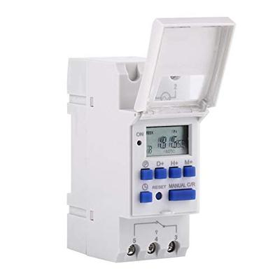 LCD Digitaler Zeitschalter, Programmierbarer Wochentimer, 16 Ein & 16 Aus Relais-Zeitschalter, AC/DC 12V, AC/DC 24V, AC110V (Optional), Hutschiene (110V)