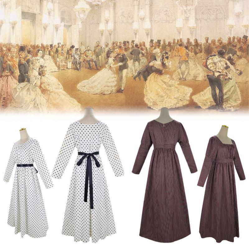 Vintage Polka Dot Halloween Costume Dress For Women Stage Performance