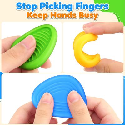 6 Piezas Juguetes Fidget Piedra Sensorial para Niños Piedra de la Preocupación Suave Texturizada para Autismo Fidgets Silenciosos Artículos para el Estrés Regalo para Aliviar la Ansiedad