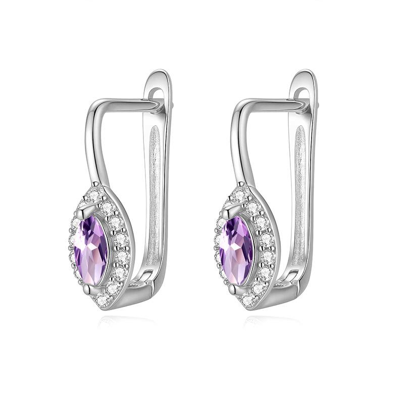 

Light luxury s925 sterling silver earrings for women with natural crystal stone fashion girls niche earrings for women fashion jewelry gifts 925 silver
