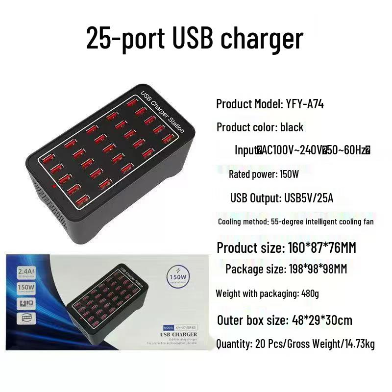 High-Power USB Multi-Port Charging Station: 10, 15, 20, 25, 30, 40-Ports for Mobile Devices