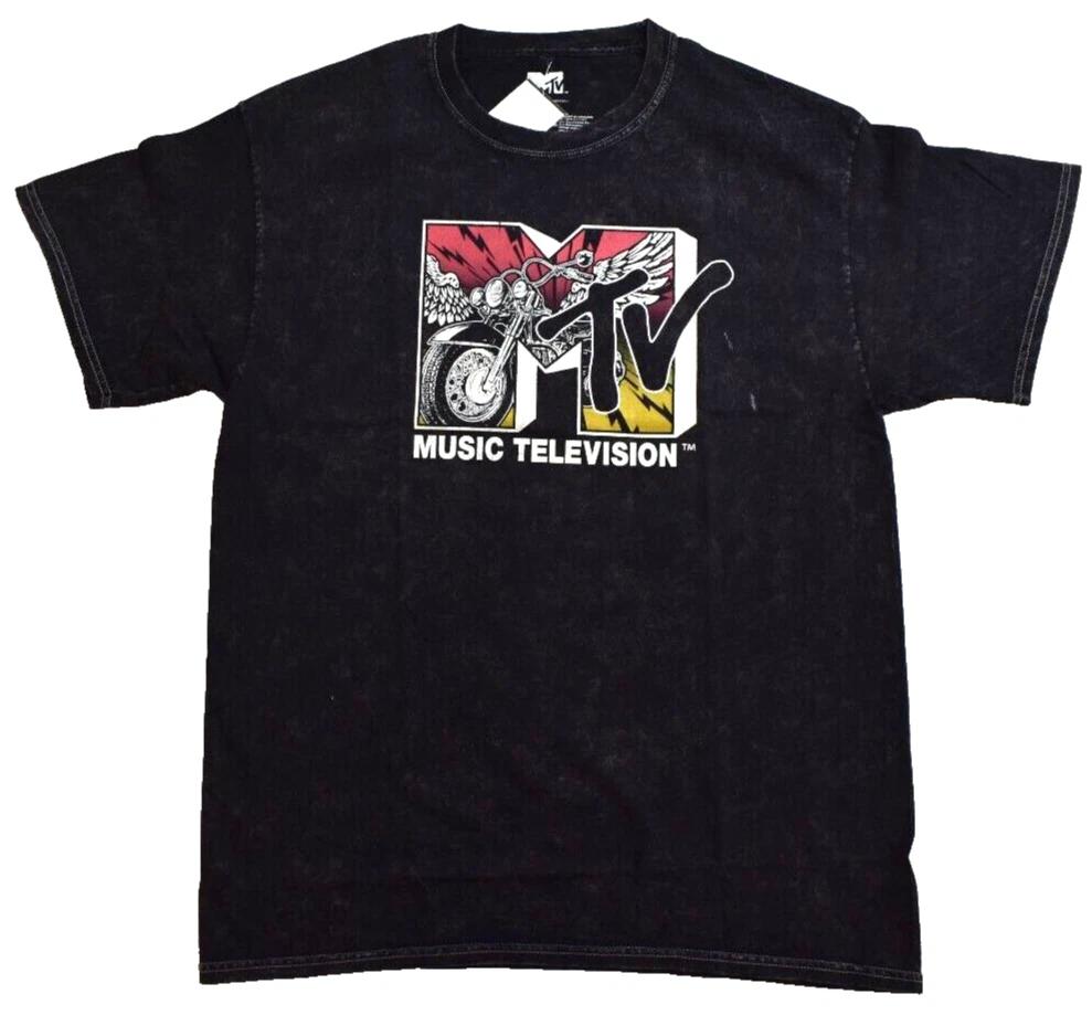 MTV Mens Music Television Motorcycle Wings Black Shirt NWT S-2XL 3XL