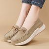 Women Wedge Chunky Shoes Platform Loafers Casual Thick Sole Elevator Slip on Black Shake Shoes Large Size