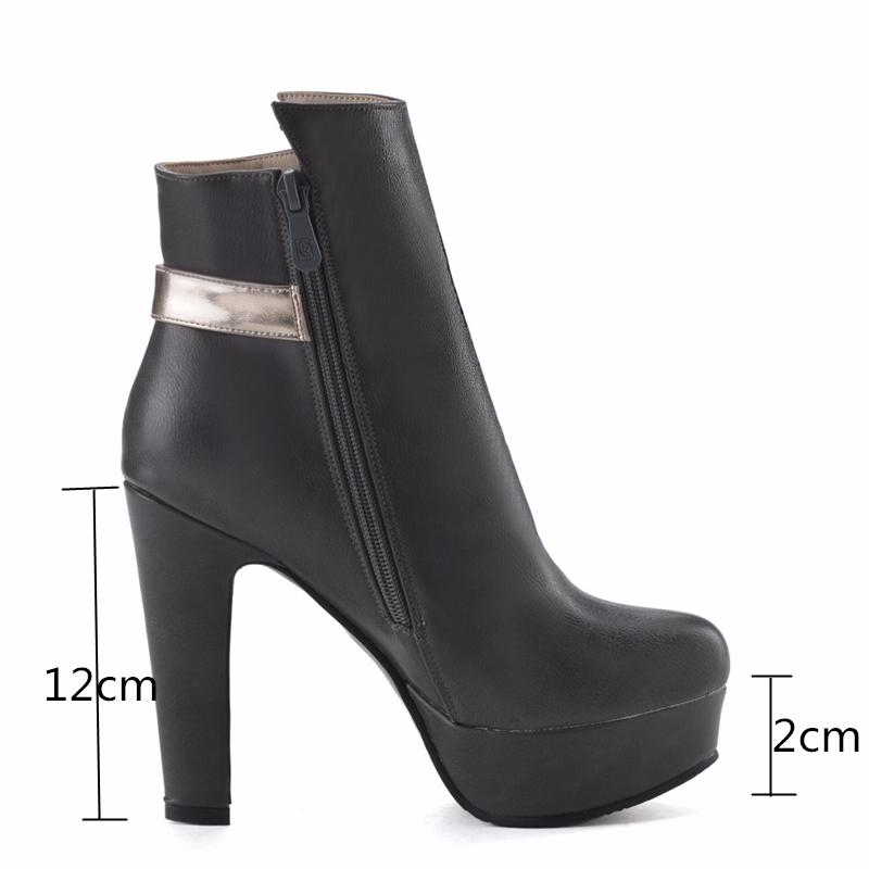 Mode Mode Stiefeletten Für Frauen High Heels Schnalle Kurze Boot Plattform Schwarz Weiß pu Leder Party Tanz Schuhe Damen Große Größe
