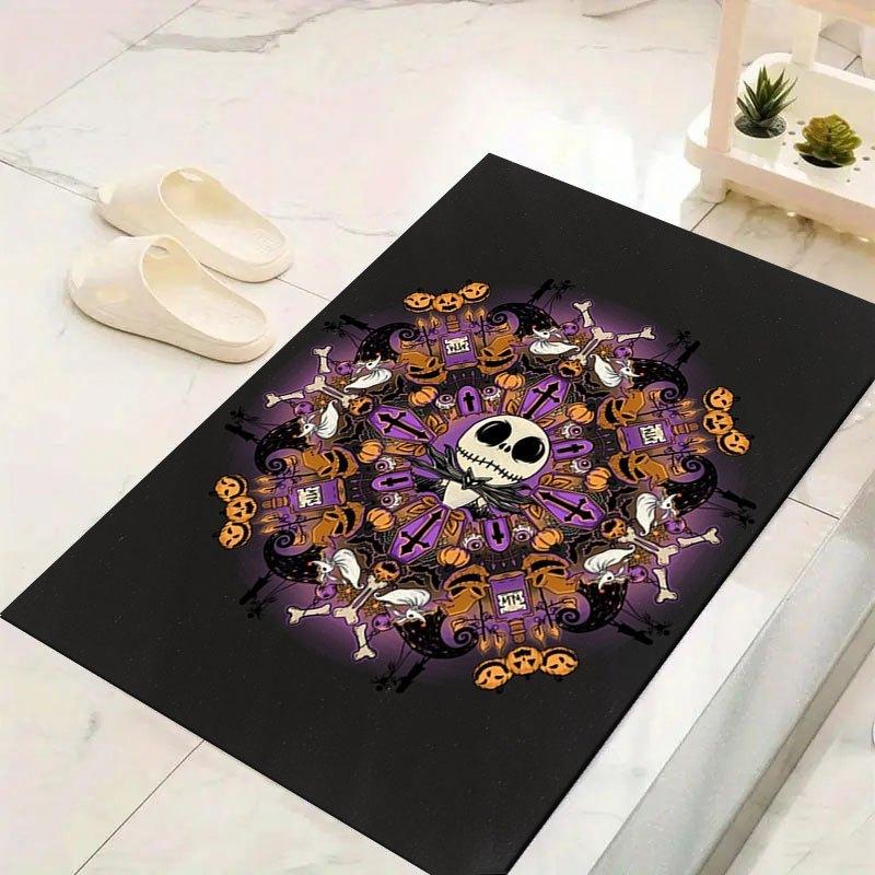 1pc Jack Skellington Pattern Carpet Area Rug Non Slip Carpet Hand Washable Floor Mat Suitable For Living Room Bedroom Home Decor Room Decor