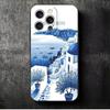 Santorini Greece Summer Soft Phone Case for iPhone 16 16E 17 Air 15 Pro Max 14 Plus 13 Mini 11 12 7 Black Cover Back Shell