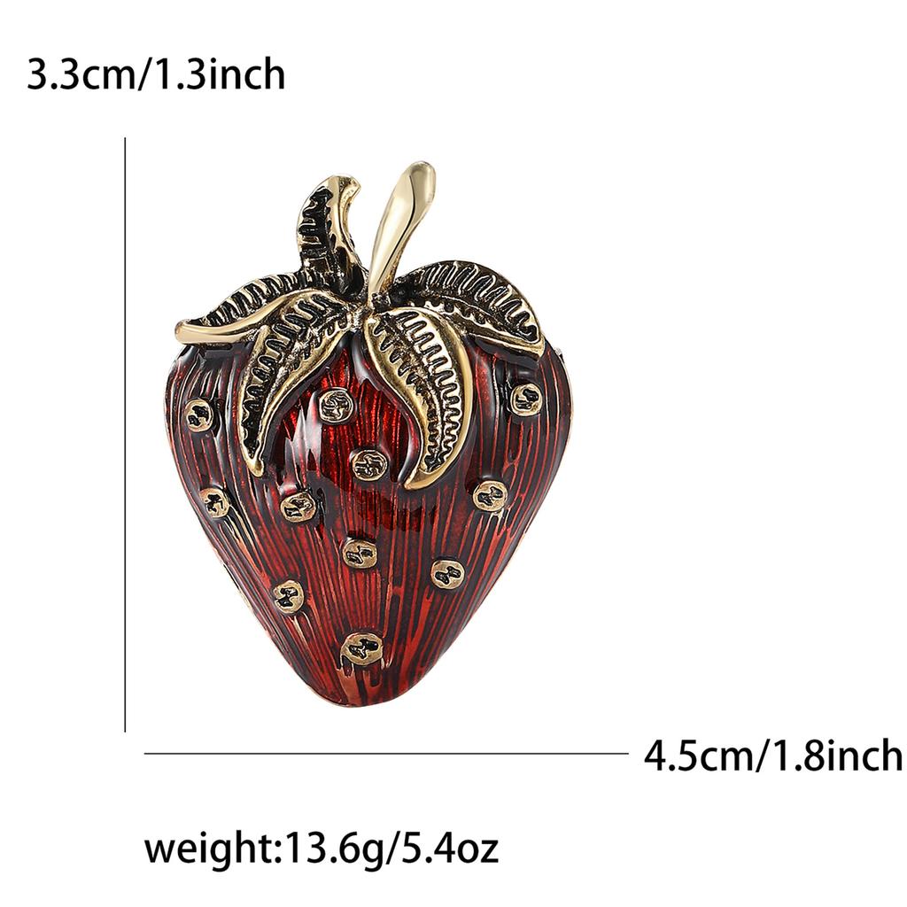 Nouă broșă de căpșuni, din aliaj retro minimalist, email dulce și personalizat, accesoriu de flori pentru piept de damă
