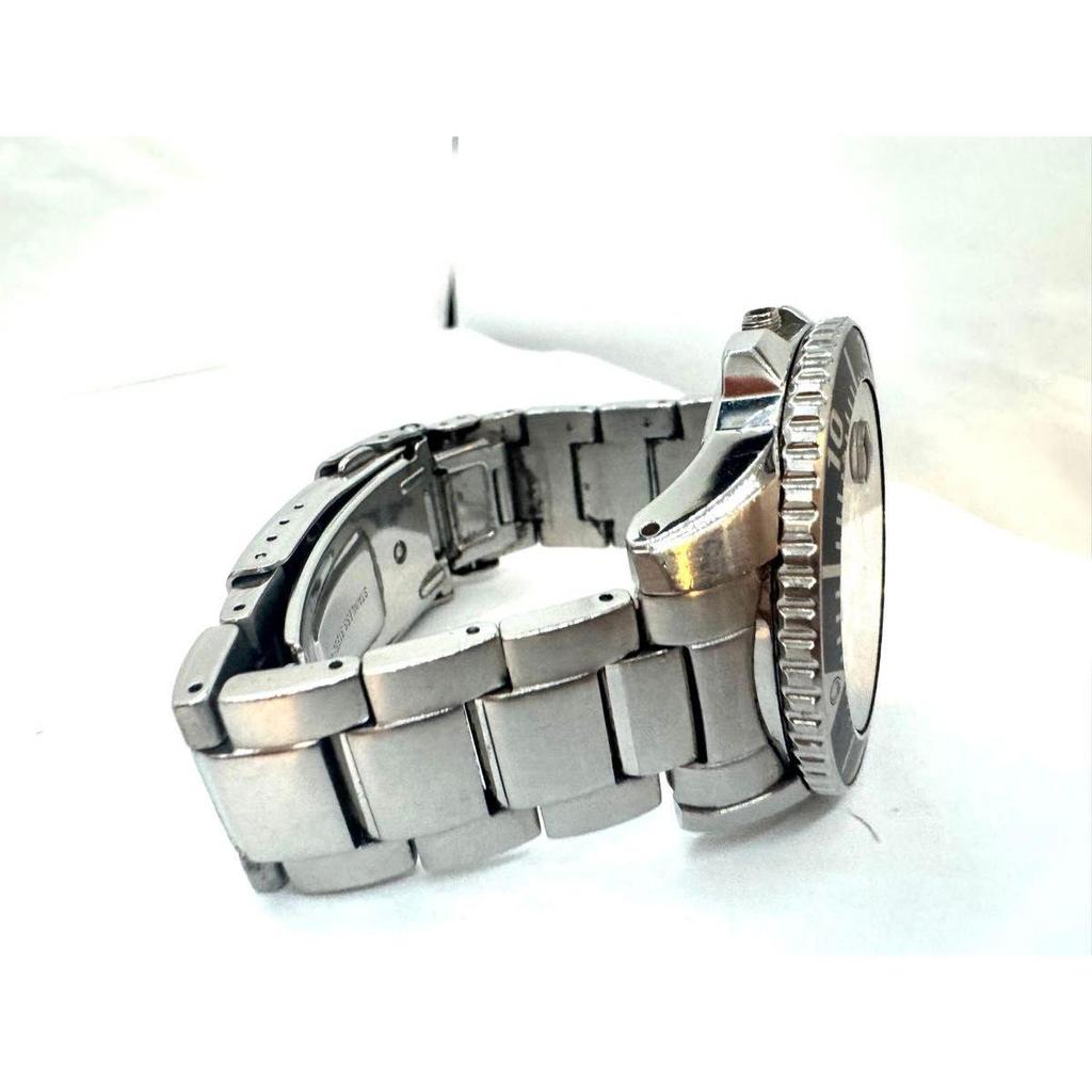 Used Solar watch/analog/stainless steel/BLK/SLV/SS/V157-0BT0