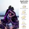 "Galactic Elegance: Purple Starry Night Crop Top & Shorts Set"Blanket Lightweight Flannel Throw Blanket for Sofa, Bed, Travel, Camping, Livi