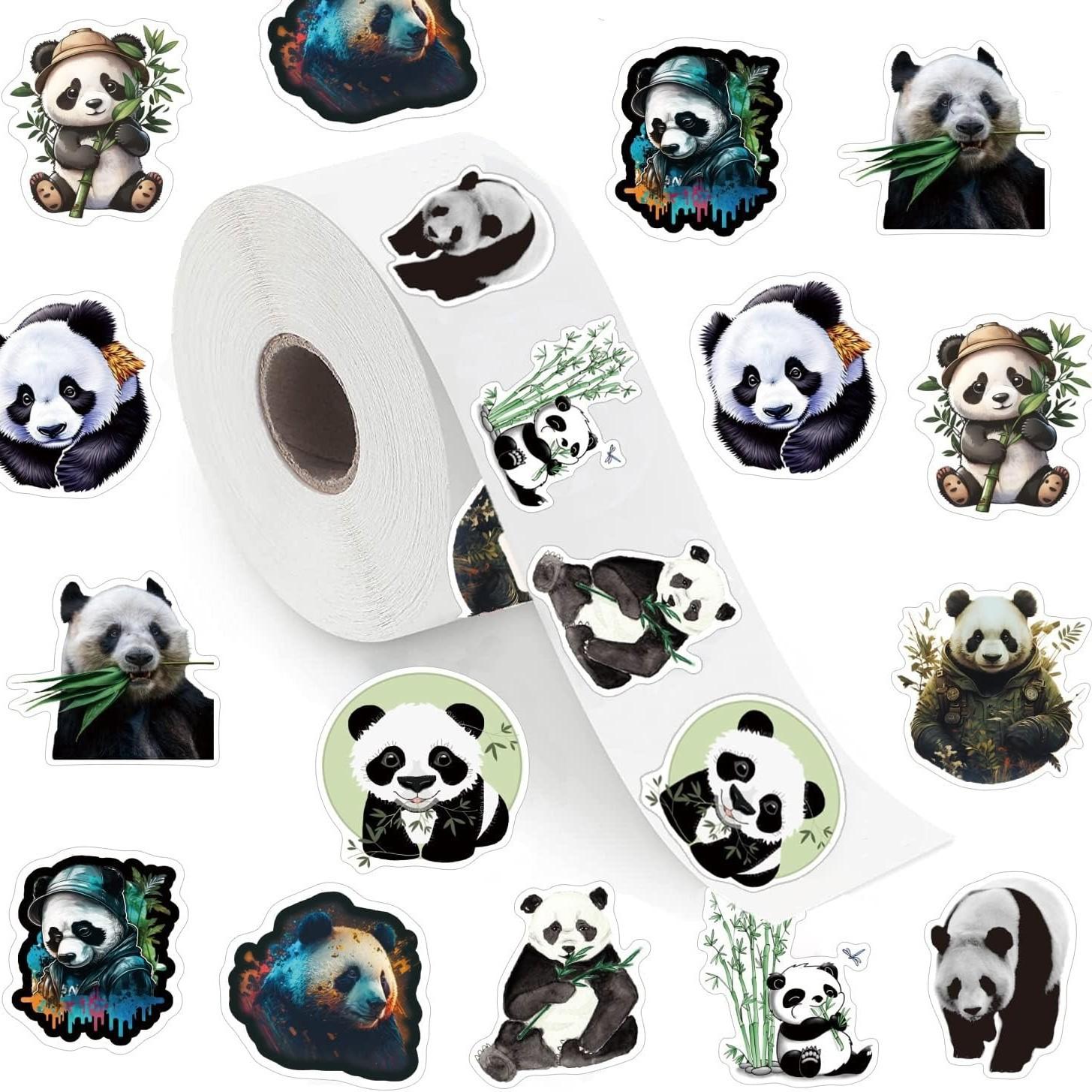 500 Stuks Rolden Cartoon Dierenvormige Waterdichte Stickers Beloningssticker Leuke Motivatie Sticker Student Kantoorbenodigdheden Stickers black