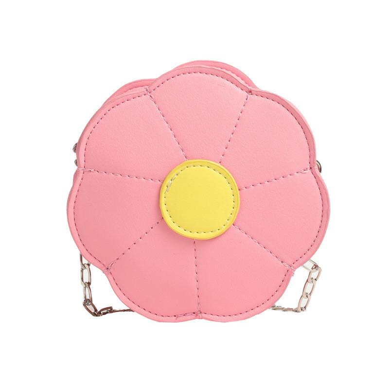 

Breathable And Lightweight Kids Pu Shoulder Bag Featuring Charming Flower Motifs For Everyday Use рожевий