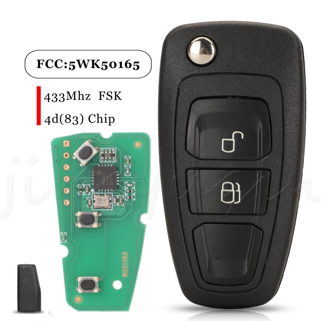 Jingyuqin  For Ford Ranger 2011 2012 2013 2014 2015 Remote Car Key Fob 433mhz Fsk ID60-83Bit 5WK50165 2 Buttons