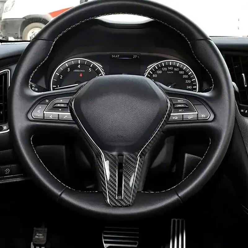 Car Steering Wheel Trim Button Decoration Frame ABS Cover Sticker Interior Accessories For Infiniti Q50 Q50L Q60 2018-