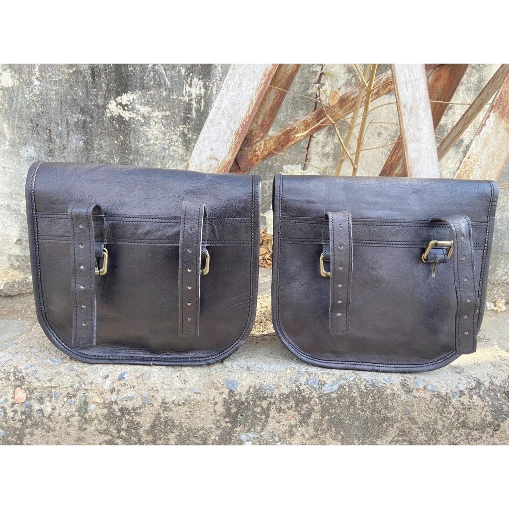 Bags Combo Motorcycle Leather Panniers Saddle Luggage Pouch Side Bag Saddlebags