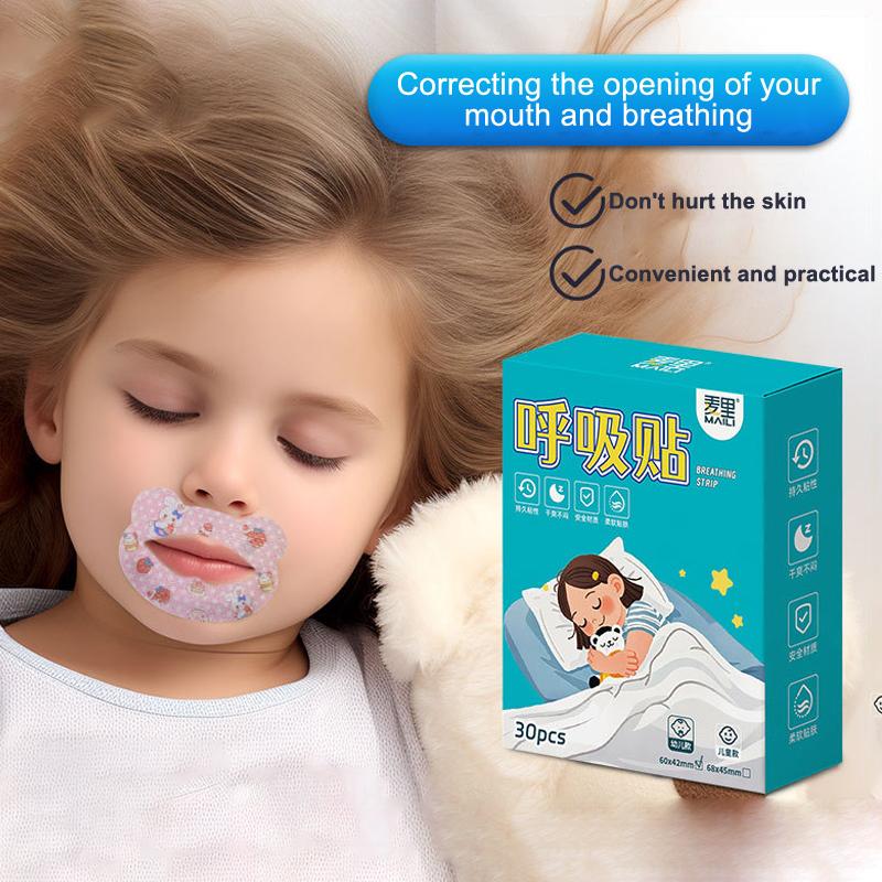 30 pièces/Boîte Enfants Dessin Animé Anti-Ronflement Autocollants Dormir Bouche Fermée Autocollants Patch de Correction de la Respiration Patch Ferme la Bouche Ruban