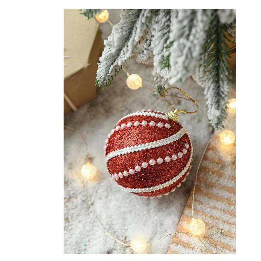 5 Pcs Red and White Christmas Tree Ornaments Christmas Ball Decorations 3.15 Inches Stripe Snowflake Tree Decoration for Home Indoor Outdoor