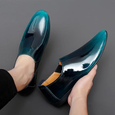 Módní Horký Prodej Pánské Lesklé Kožené Boty Špičaté Vysoce Kvalitní Banketní Společenské Boty Evropa Amerika Trendy Červené Pánské Business Casual Boty