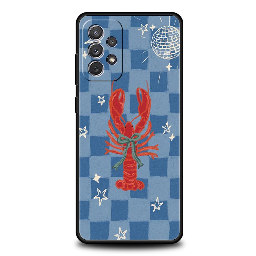 

Чехол для телефона Samsung Galaxy A55 A53 A52 A52S A51 A41 A35 A32 A25 A23 A15 A13 A71 A72 5G из мягкого ТПУ с рисунком Морская жизнь, Крабы, Омары Samsung A13 5G
