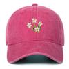 Korean 2025 Floral Embroidered Curved Brim Baseball Cap for Women - Sun Protection & Face Slimming Design