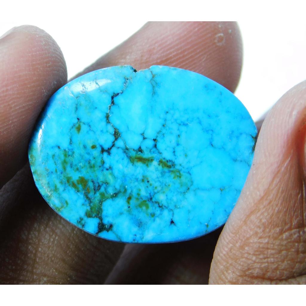 34.45 Ct NATURAL Blue Turquoise Oval Cut CERTIFIED Loose Gemstone for Collection