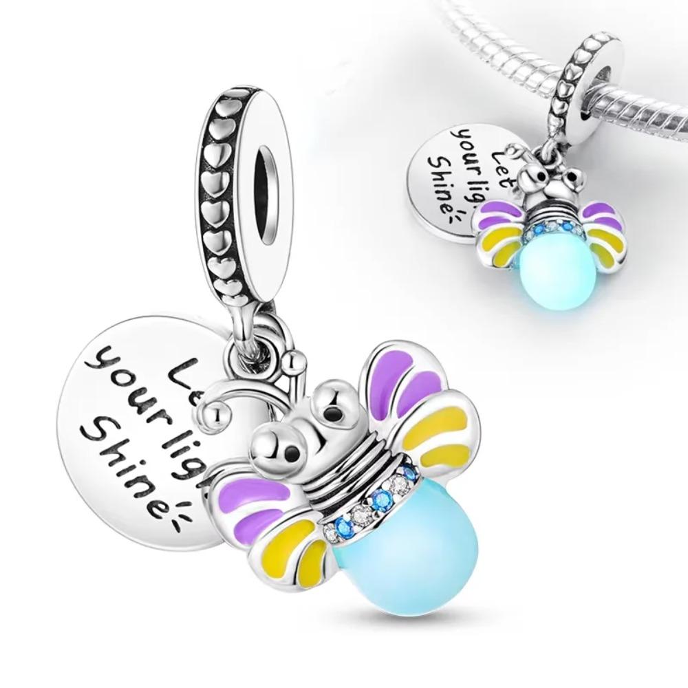925 Silver Butterfly Firefly Pendants Charms Beads For Women Fine Jewelry Making Necklace Bracelet