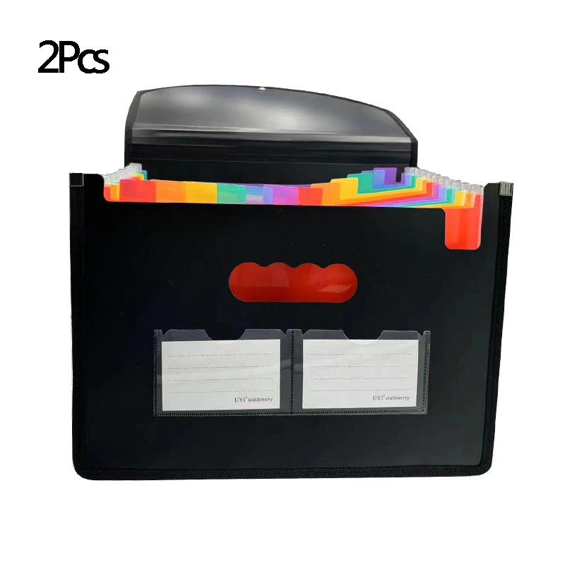 PIKAPIKA File Rack A4 25 Pocket Color File Box Large Capacity Expandable Folding File Storage Box Divider Storage Box Organizer