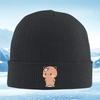 Süßer Bär rosa Streifen Aufnäher Gestrickte Mütze Unisex Damen Unisex Beanie Pullover Mütze Winter Thermisch Warm Weihnachten Outdoor Radfahren Wandern