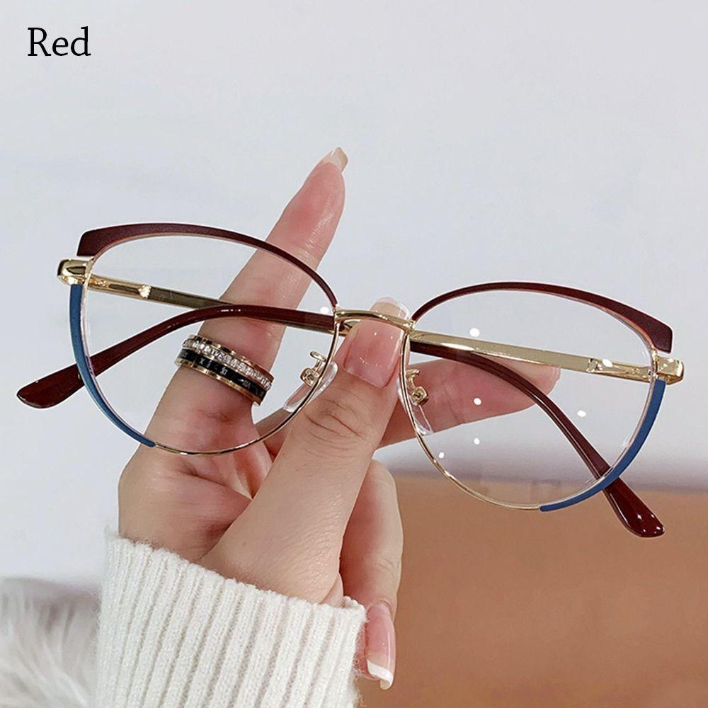 Fashion Cat Eye Anti-Blue Light Blocking Glasses Women Men Luxury Two-Color Optical Spectacles Computer Goggles Reading Eyeglass