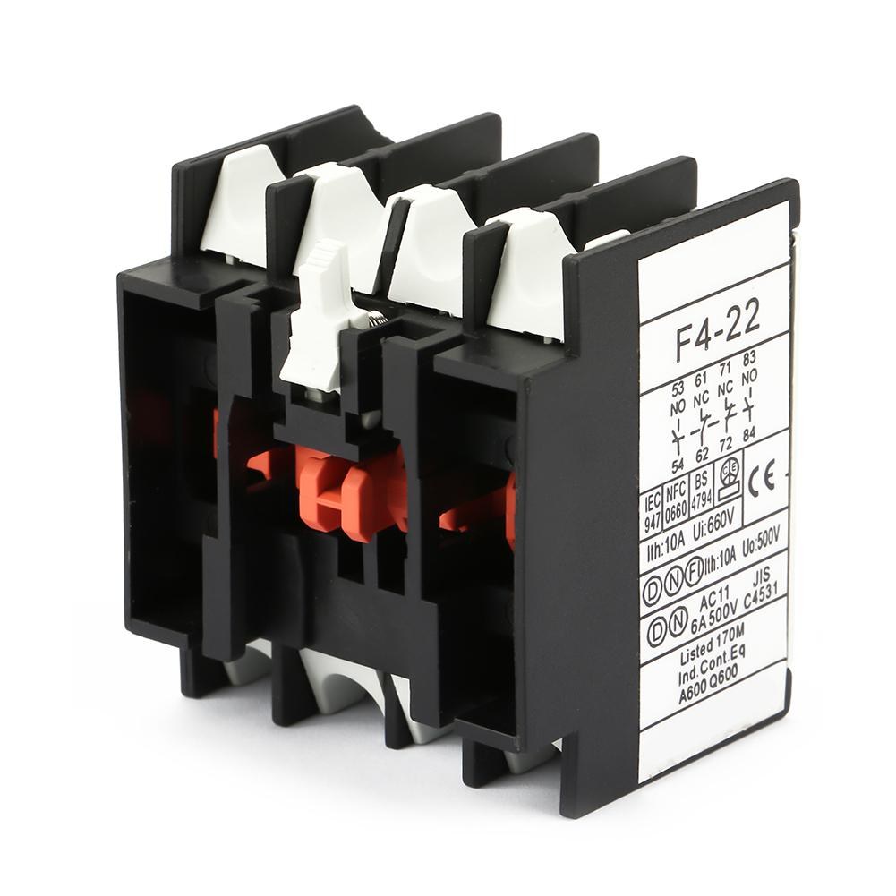 LADN22 AC Contactor Schakelaar F4 22 2 NO 2 NC Auxiliary Contact Block Fit