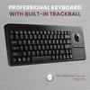 Perixx PERIBOARD-514 Keyboard with Trackball, Wired, 19-inch Rack Compatible, English Layout (Includes Two USB Hubs)