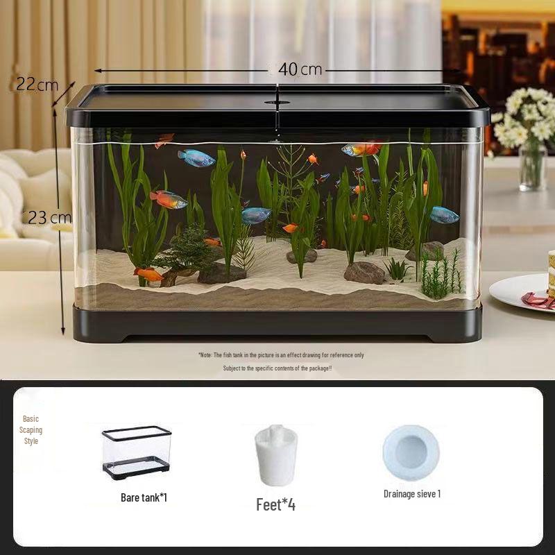 2025 Eco-Friendly Acrylic Fish & Turtle Tank with Drainage and Lid for Living Room