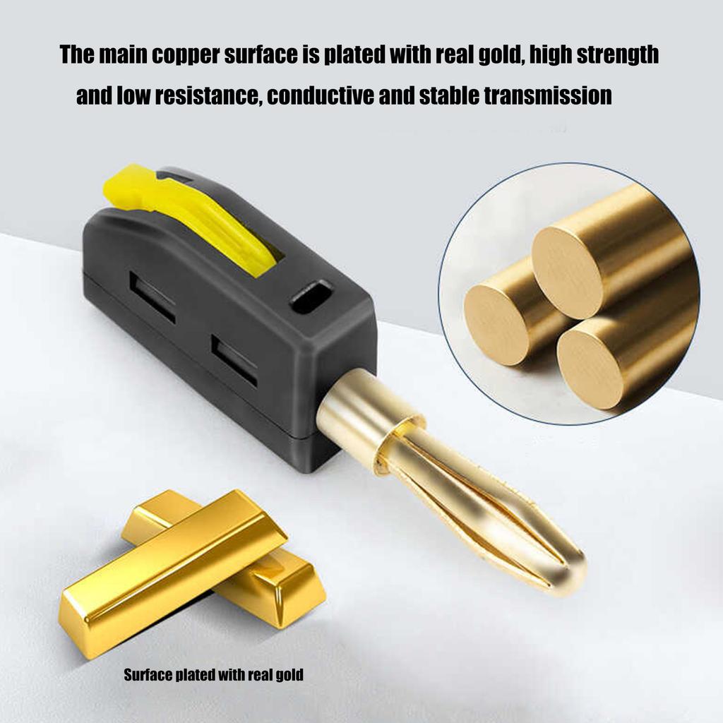 Rychloupínací banánek bez pájení, vhodný pro zařízení s vysokým výkonem a proudovou kapacitou 32 A, se pozlaceným kontaktem