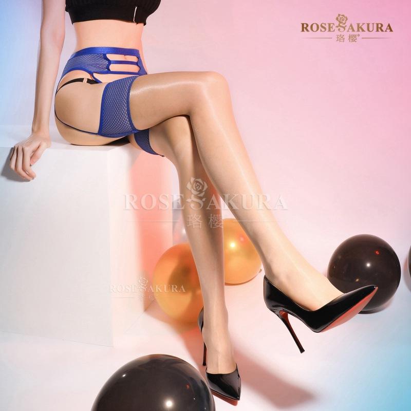 Aurora Temptation Hollow Mesh Suspender One-piece Stockings Glossy Sexy Suspender Pantyhose Thin Style 8310