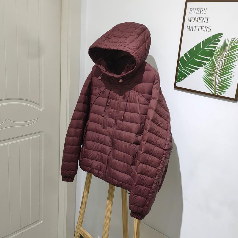Korean Style Women's 90% Duck Down Jacket - High Quality, Casual, Thin, Loose Fit, Hooded Coat for Autumn/Winter
